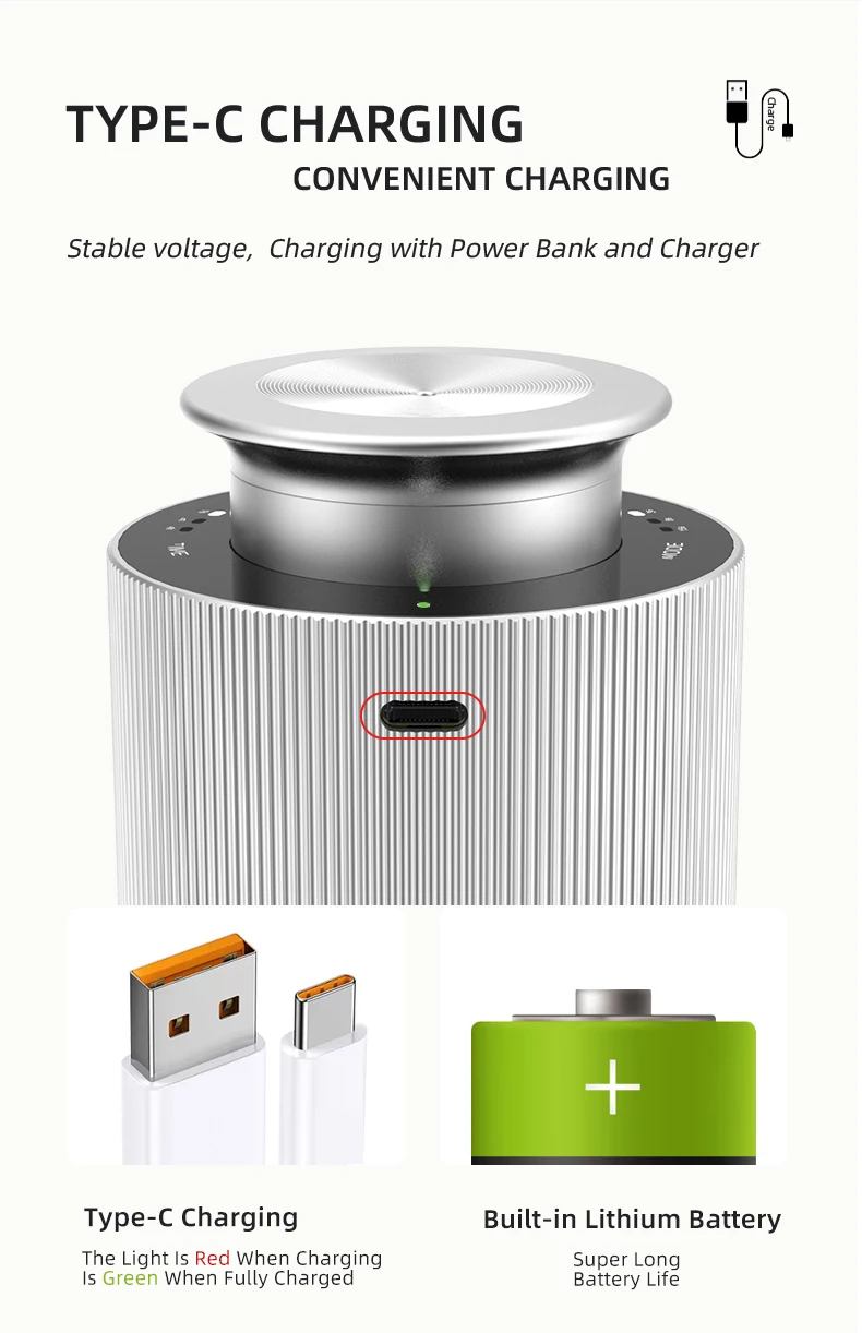 Smart Car Air Freshener Battery Operated Waterless Essential Oil Diffuser Auto ON/Off Portable Aroma Diffuser for Home Office