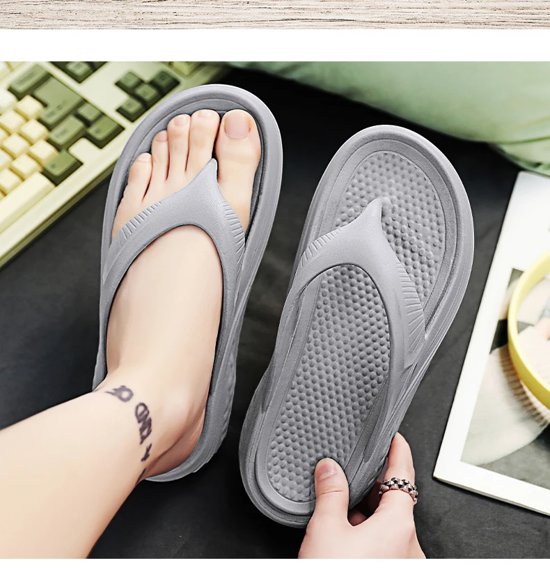 Men's Orthopedic Sandals Fashion Couples Beach Flip Flop Summer Outdoor Soft Sandals with Arch Support Bathroom Slides