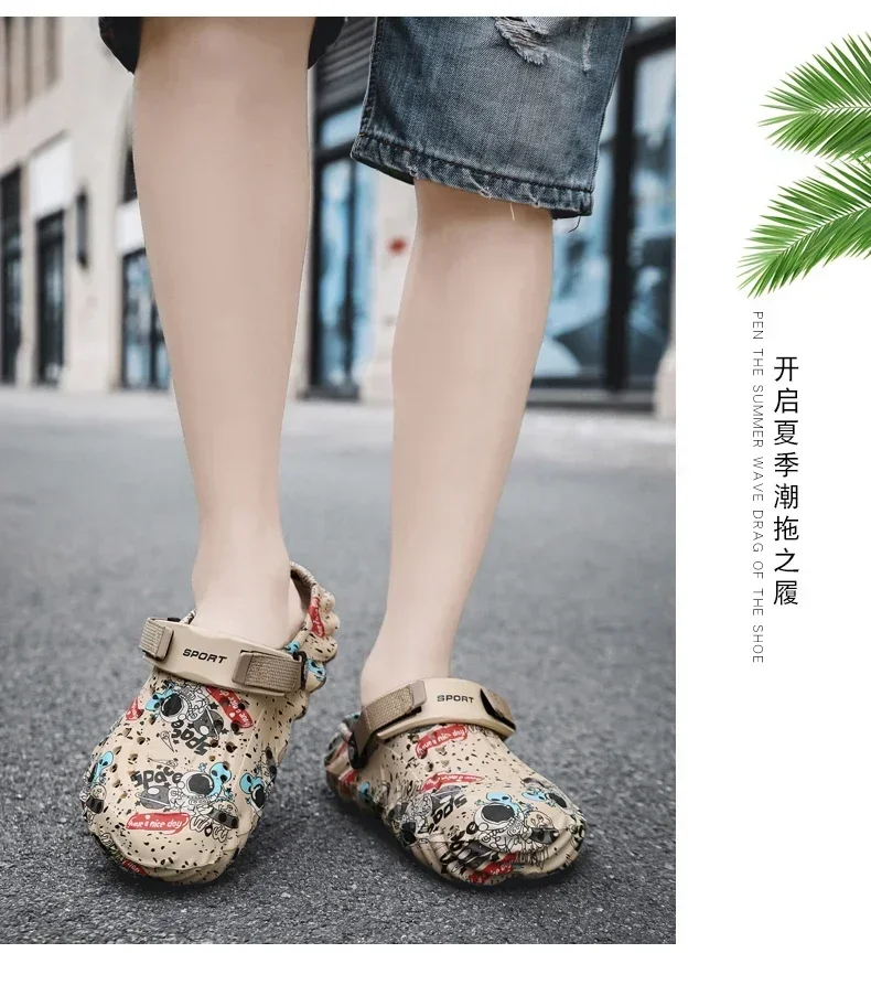18 Men Shoes Slippers Men Garden Flat Sandals Platform Sandals Man Summer Sandals Male Sneakers Outdoor Flip Flops Home Clogs