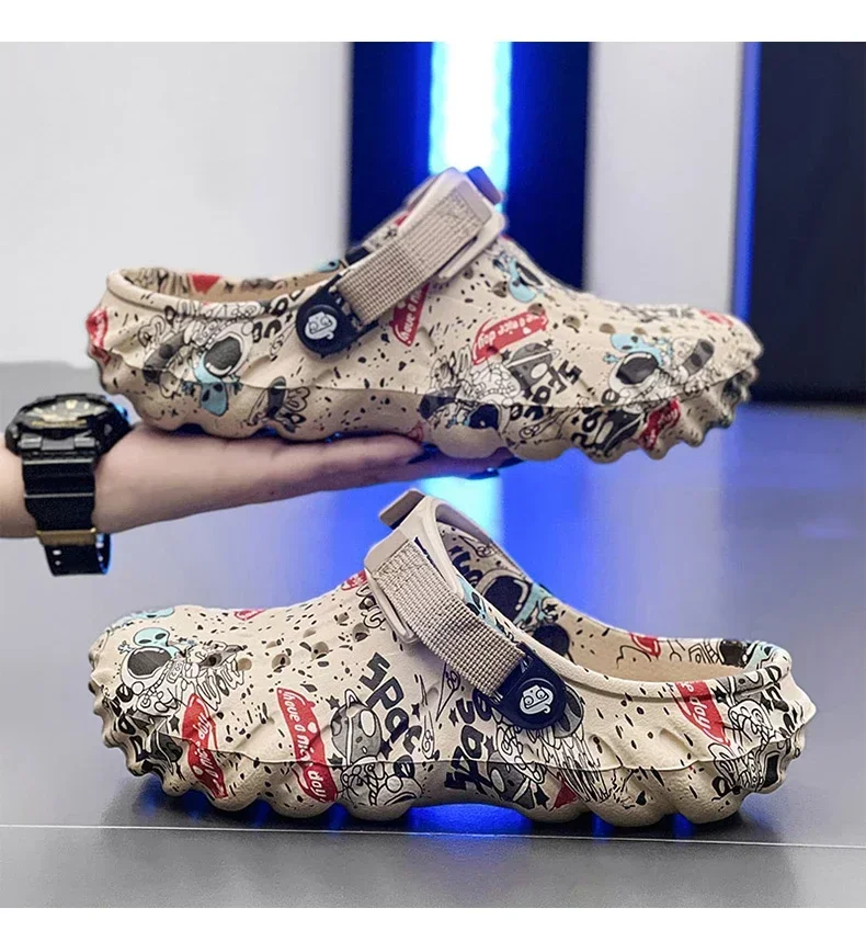 18 Men Shoes Slippers Men Garden Flat Sandals Platform Sandals Man Summer Sandals Male Sneakers Outdoor Flip Flops Home Clogs