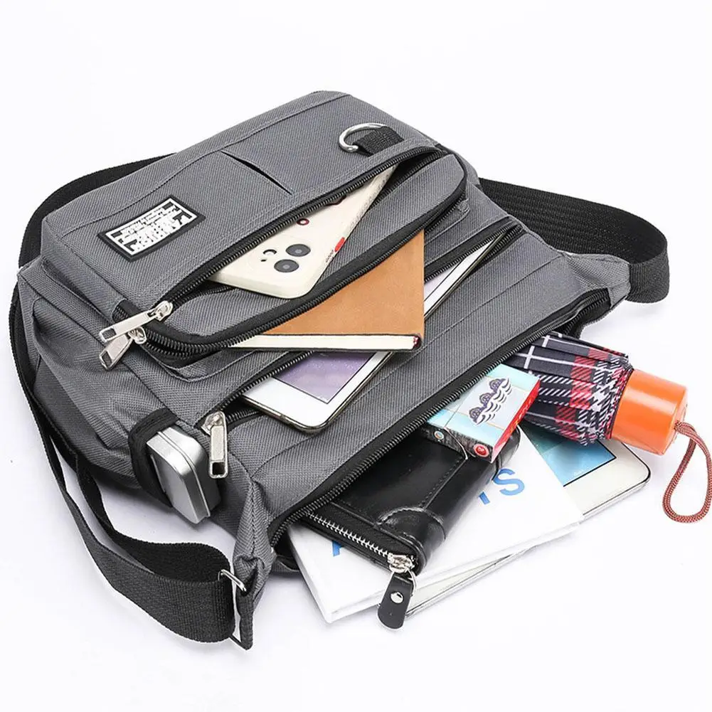 Mens Crossbody Bag Single Shoulder Bags Big Capacity Multi-Pockets Storage Bag Fashion Handbag Business Crossbody Bags