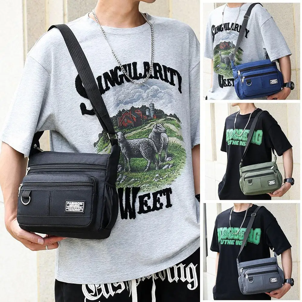 Mens Crossbody Bag Single Shoulder Bags Big Capacity Multi-Pockets Storage Bag Fashion Handbag Business Crossbody Bags
