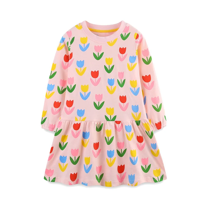 Jumping Meters 2-7T Princess Girls Dresses Bag Print Party Kids Girls Costume Autumn Winter Toddler Frocks Clothing