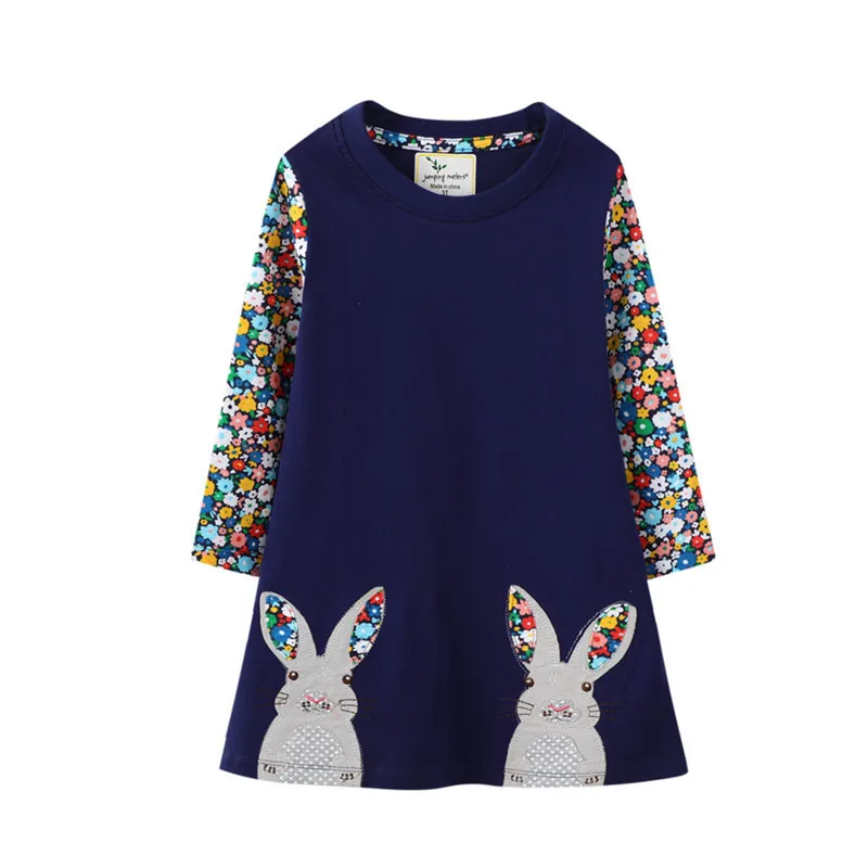 Jumping Meters 2-7T Princess Girls Dresses Bag Print Party Kids Girls Costume Autumn Winter Toddler Frocks Clothing