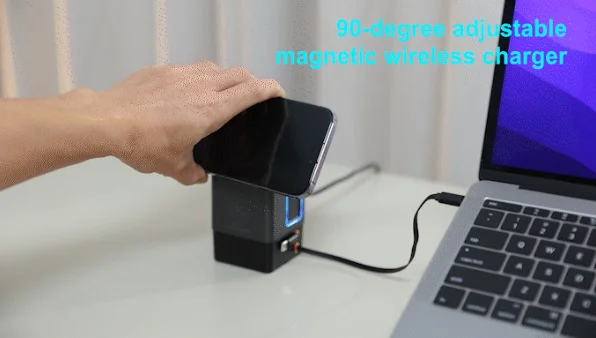 GaN 6 in 1 105W Magnetic Wireless Charger Stand 15W Fast Wireless Charging Desktop Dock Station For iPhone18 17 16 15 14 Airpod