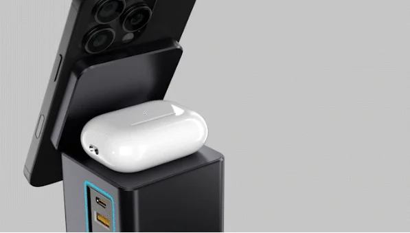 GaN 6 in 1 105W Magnetic Wireless Charger Stand 15W Fast Wireless Charging Desktop Dock Station For iPhone18 17 16 15 14 Airpod
