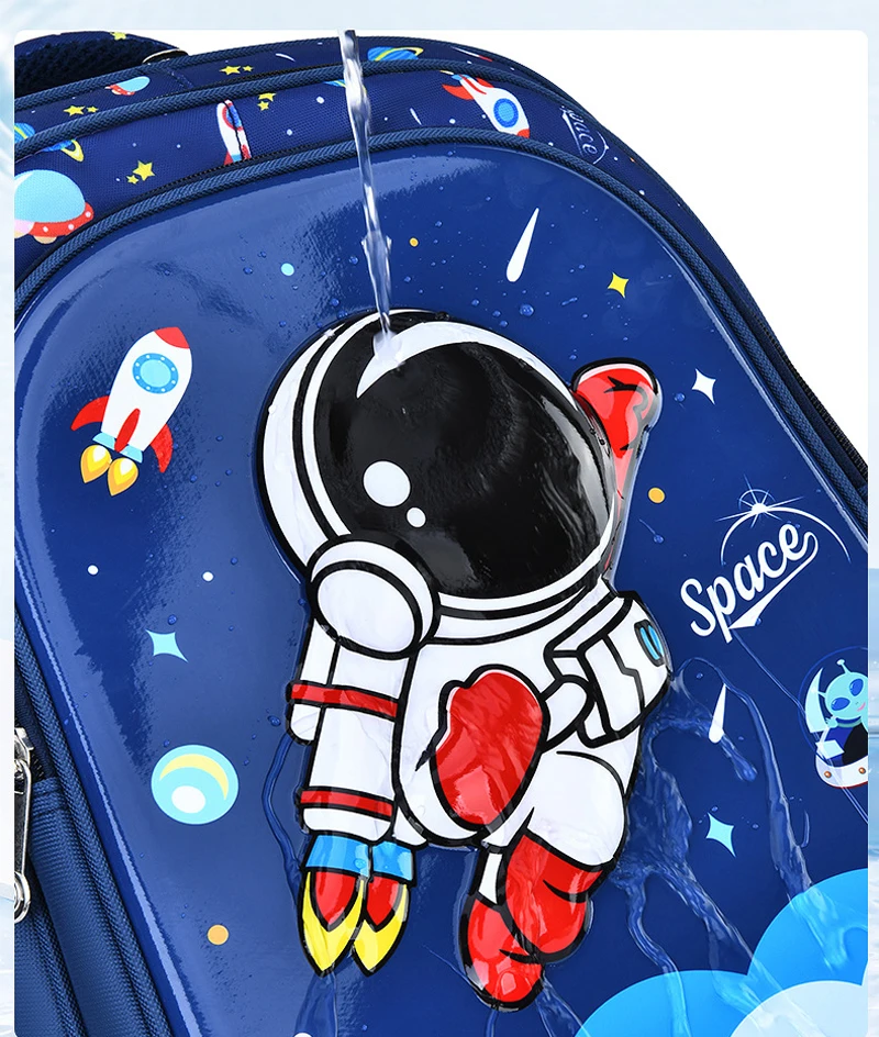 Children's Shoulder Bag Kid Backpack Cartoon 3D Stereoscopic Astronaut Little Boy Dream Schoolbag Waterproof Elementary School