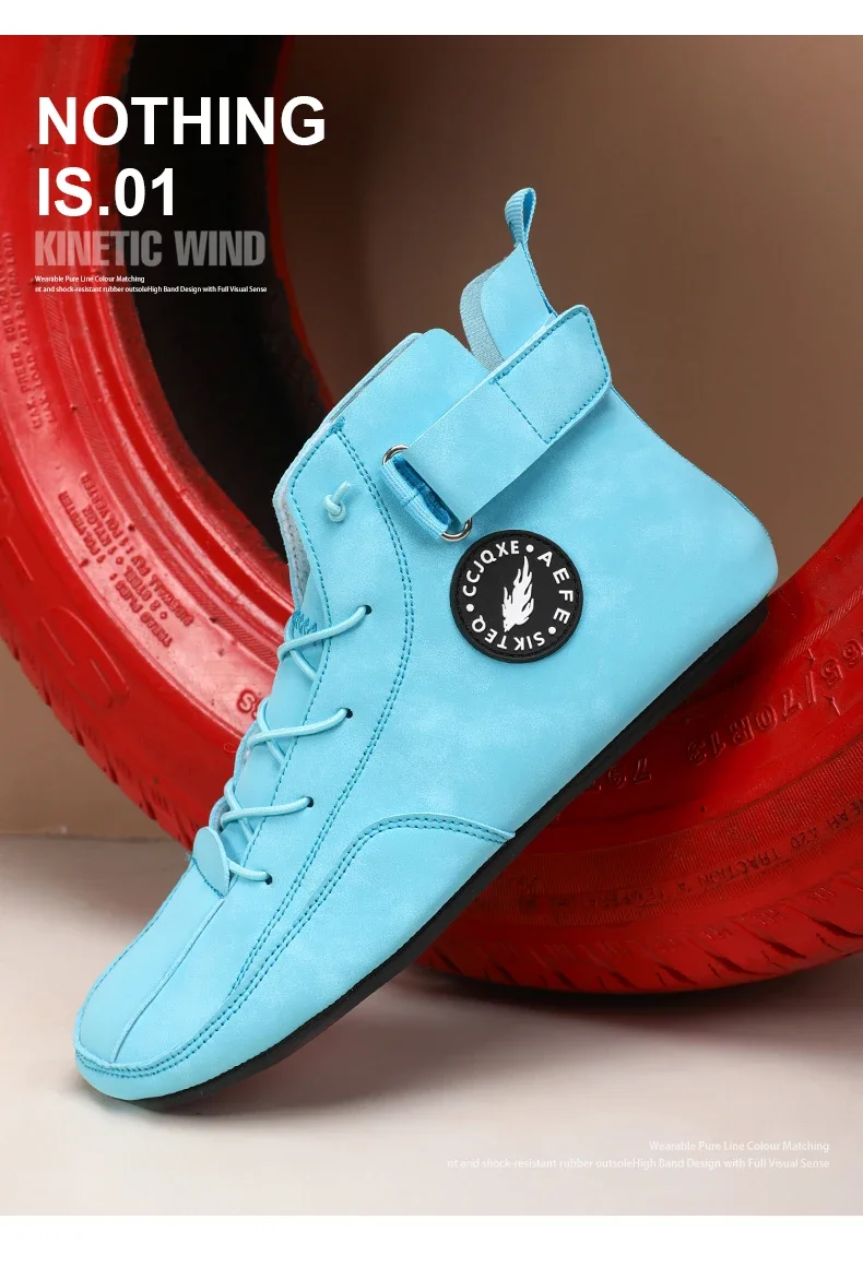 YRZL Men's High Top Casual Artificial Leather Shoes Lightweight Anti-Slip Soft Soles Comfortable Walking Fashion Shoes for Men