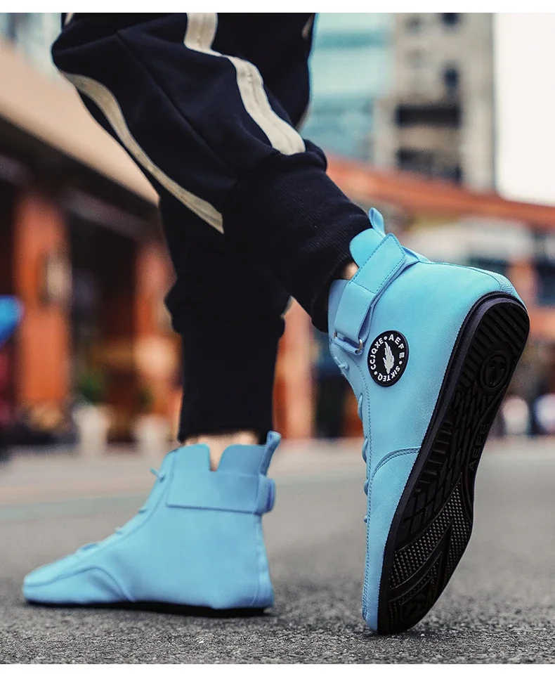 YRZL Men's High Top Casual Artificial Leather Shoes Lightweight Anti-Slip Soft Soles Comfortable Walking Fashion Shoes for Men