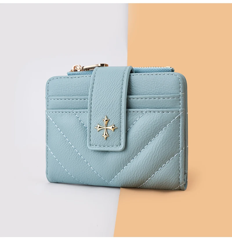 Baellerry New Short Simple Women Wallet High Quality Card Holder Buckle Zipper Coin Pocket Female Wallet Small Women's Card Bag