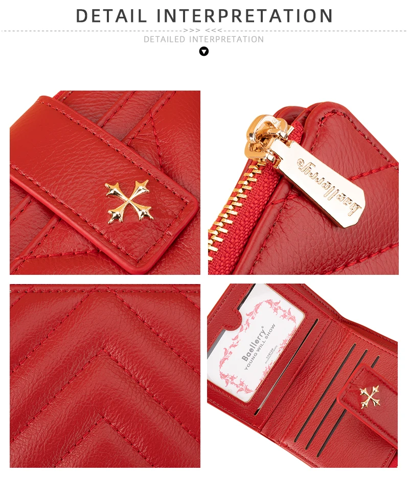 Baellerry New Short Simple Women Wallet High Quality Card Holder Buckle Zipper Coin Pocket Female Wallet Small Women's Card Bag
