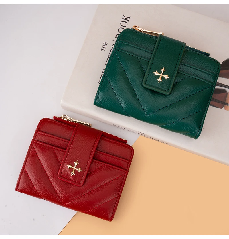 Baellerry New Short Simple Women Wallet High Quality Card Holder Buckle Zipper Coin Pocket Female Wallet Small Women's Card Bag