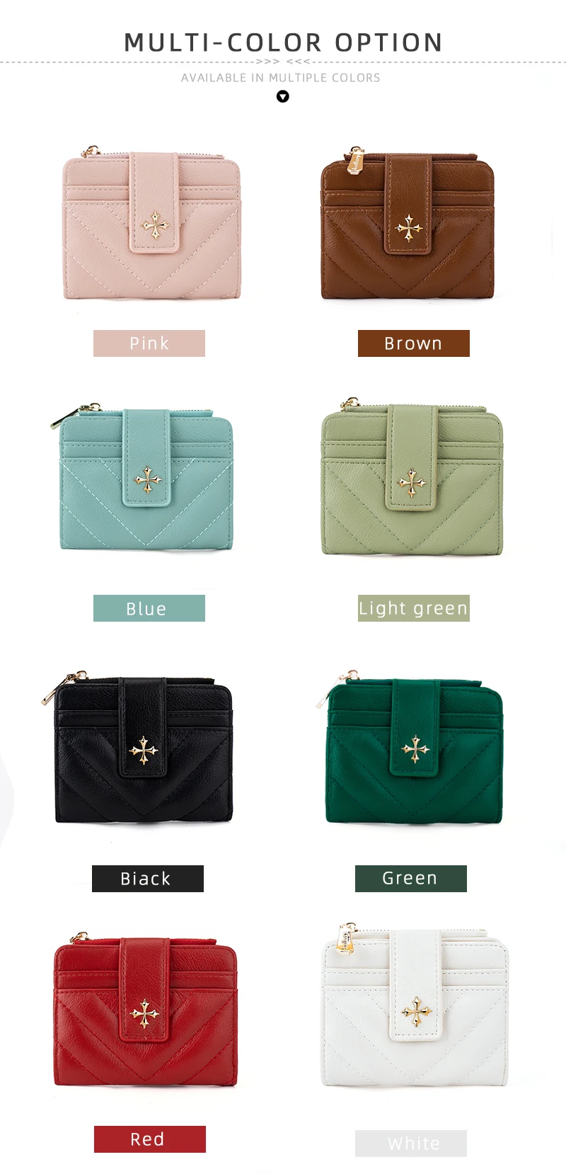 Baellerry New Short Simple Women Wallet High Quality Card Holder Buckle Zipper Coin Pocket Female Wallet Small Women's Card Bag
