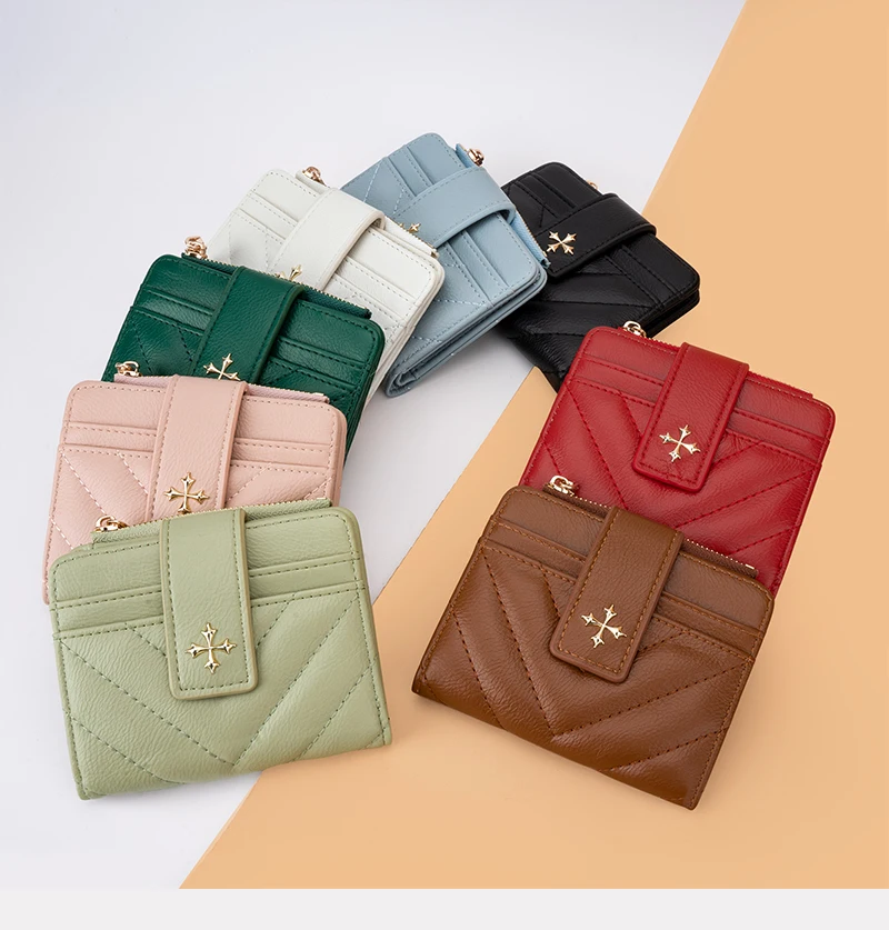 Baellerry New Short Simple Women Wallet High Quality Card Holder Buckle Zipper Coin Pocket Female Wallet Small Women's Card Bag