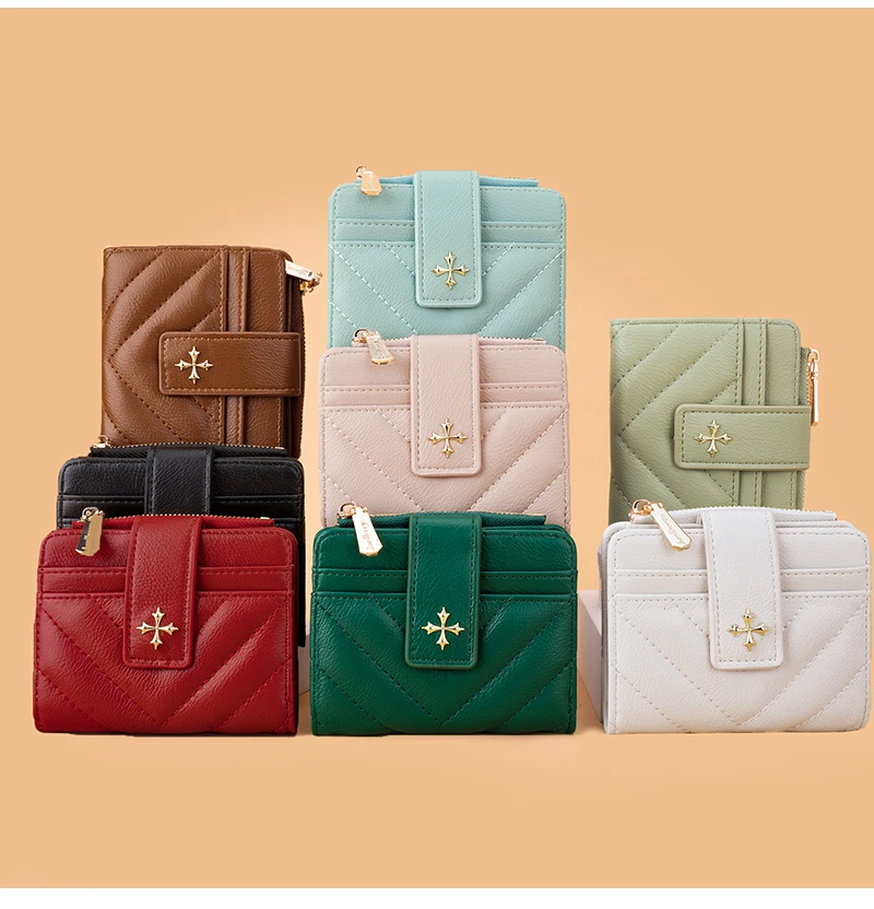 Baellerry New Short Simple Women Wallet High Quality Card Holder Buckle Zipper Coin Pocket Female Wallet Small Women's Card Bag