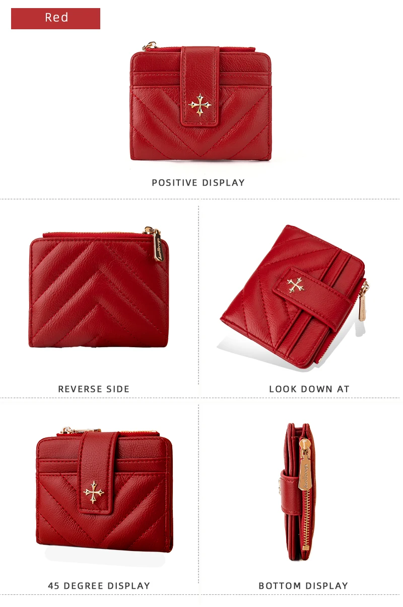 Baellerry New Short Simple Women Wallet High Quality Card Holder Buckle Zipper Coin Pocket Female Wallet Small Women's Card Bag