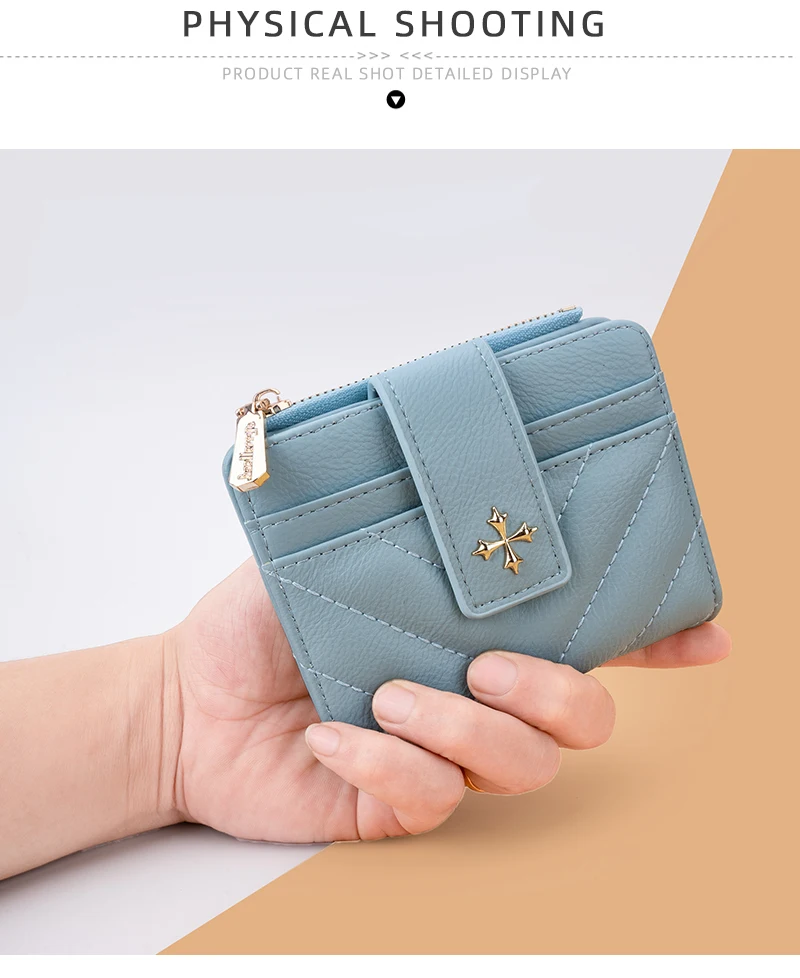 Baellerry New Short Simple Women Wallet High Quality Card Holder Buckle Zipper Coin Pocket Female Wallet Small Women's Card Bag