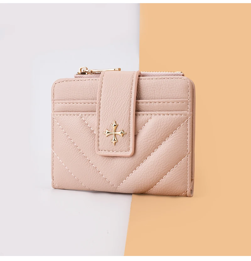 Baellerry New Short Simple Women Wallet High Quality Card Holder Buckle Zipper Coin Pocket Female Wallet Small Women's Card Bag