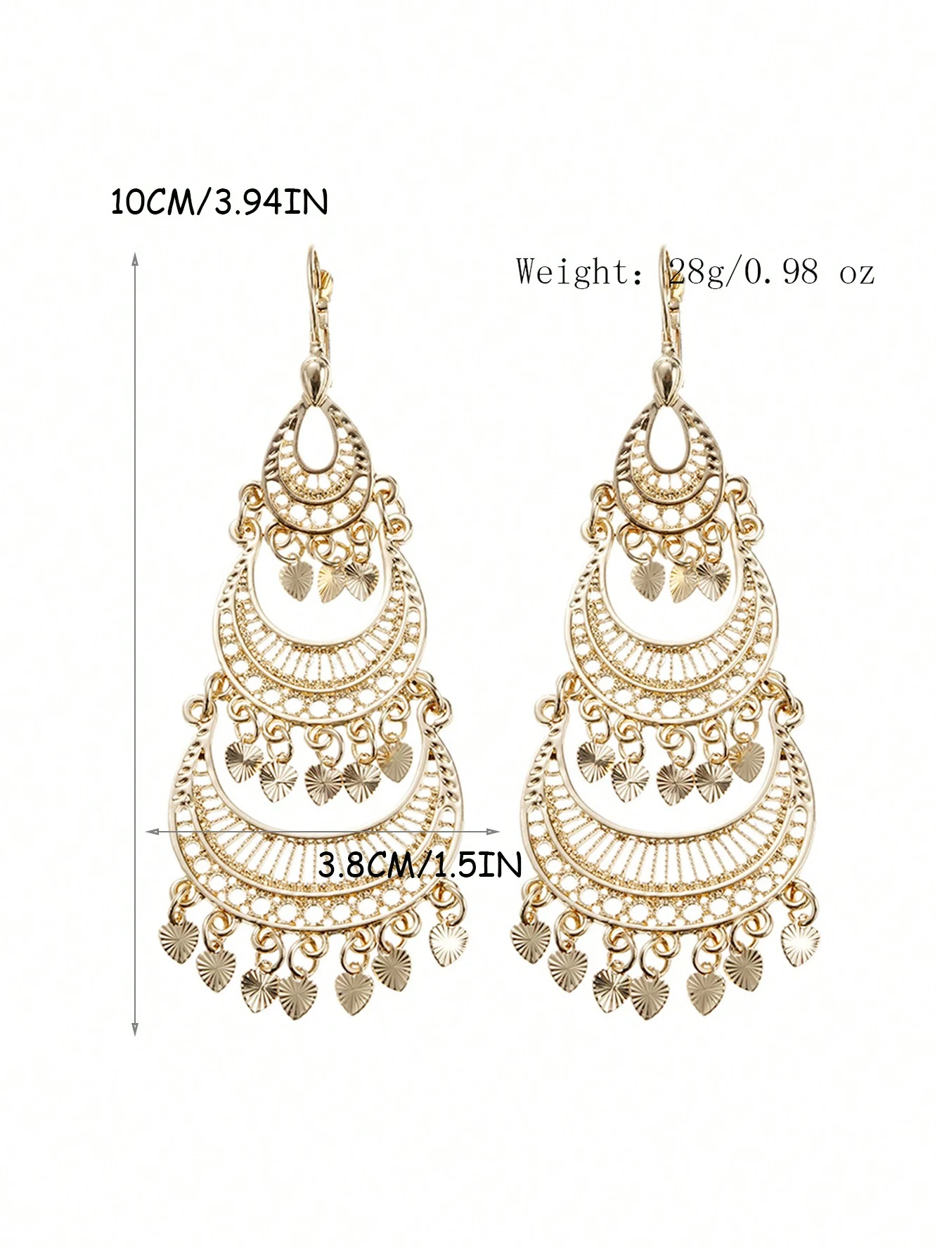 Tassel Design Hollow Earrings Pendant Moroccan Women's Fashion Earrings Wedding Banquet Accessories