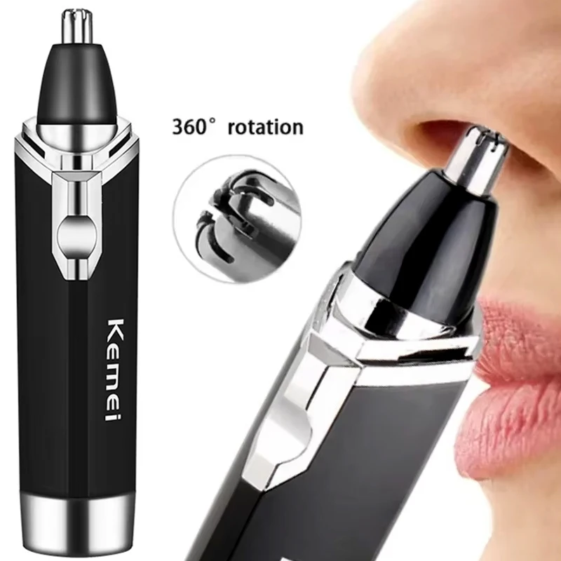 Kemei Nose Hair Trimmer Mens Beard Trimer Eyebrow Nose Trimmer for Nose and Ear Cleaner Professional Hair Removal Machine