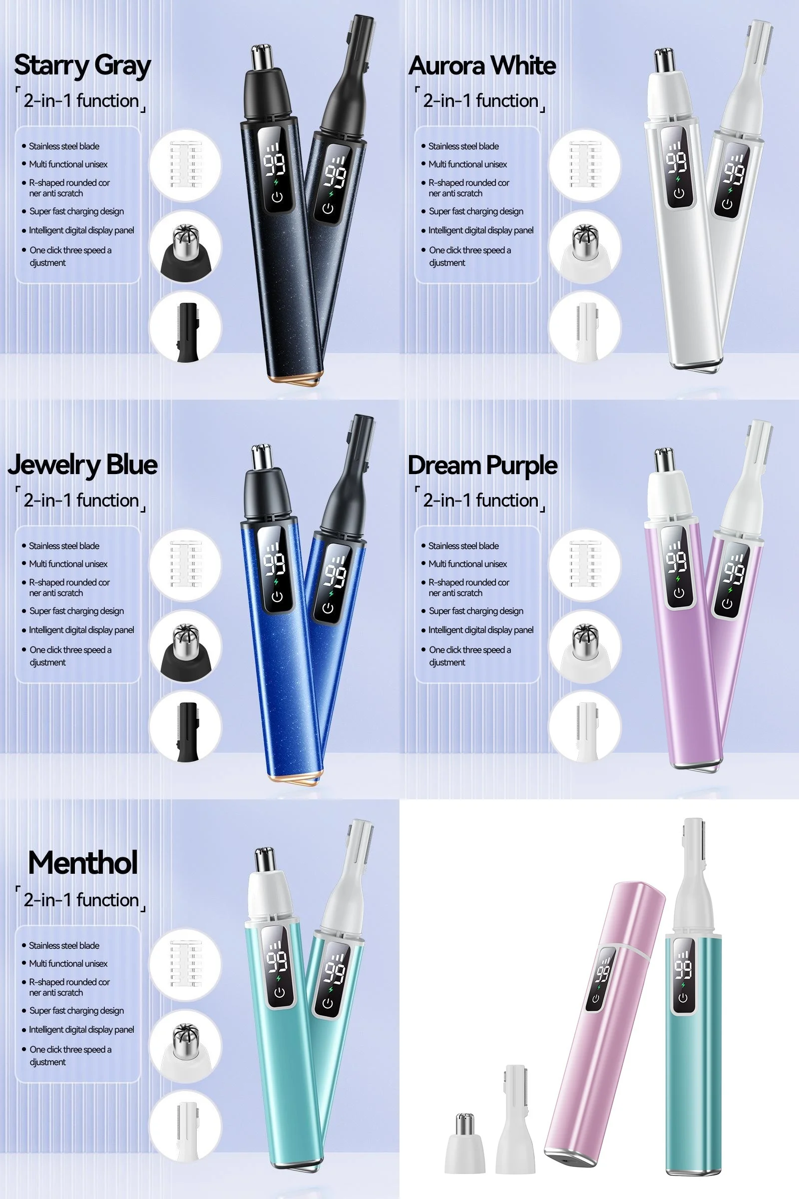 NEW Mijia Electric Ear Nose Hair Trimmer Rechargeable Type-C Fast Charging Portable Eyebrow Trimming Hair Trimmer For Nose
