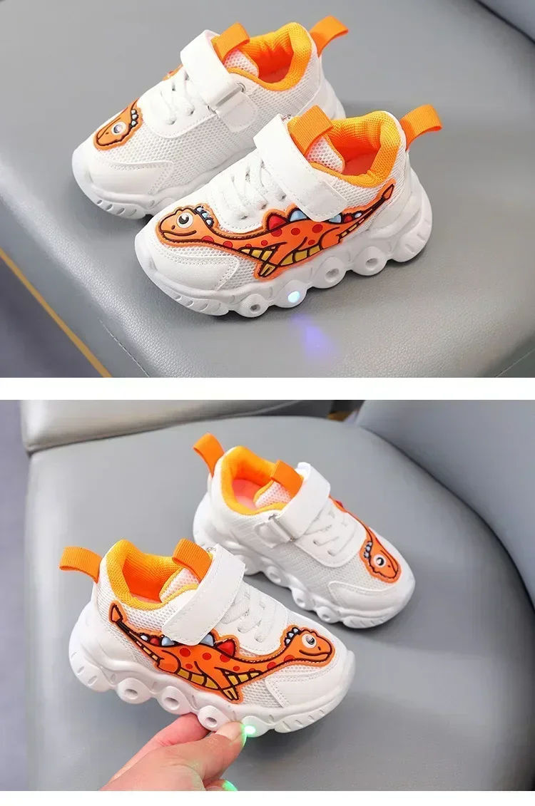 Kids Fashion Sneakers Breathable Soft Sole Sports Sneakers for Running Thick Bottom Shoes Velcro Shoes Children PU Leather Shoes