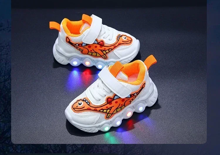 Kids Fashion Sneakers Breathable Soft Sole Sports Sneakers for Running Thick Bottom Shoes Velcro Shoes Children PU Leather Shoes