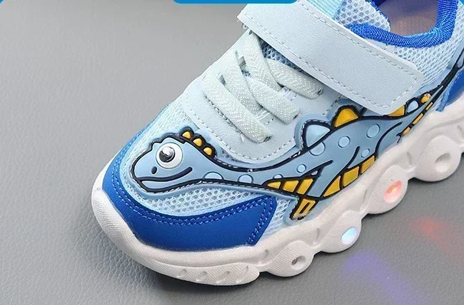 Kids Fashion Sneakers Breathable Soft Sole Sports Sneakers for Running Thick Bottom Shoes Velcro Shoes Children PU Leather Shoes