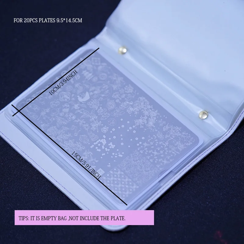 XMQ NAIL ART STAMPING PLATES COLLECTION BAG FOR 20PCS PLATES STAMPING TOOLS