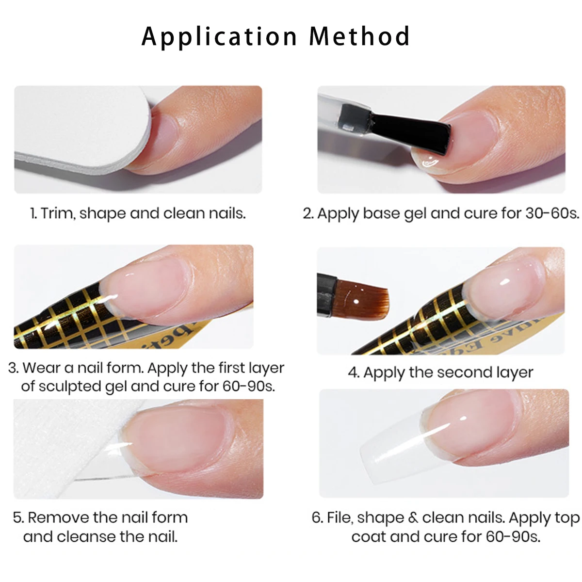 Jillnails 100g/50g Black Builder Nail Gel for Nails Extension UV LED Gel Building Polish