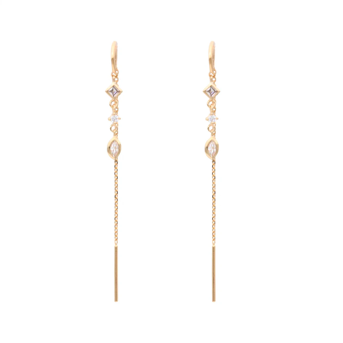 Crmya Chain Earrings for Women Gold-plated Zirconia Hoop Stud Dangle Earring Women Vacation and Party Jewelry Accessories