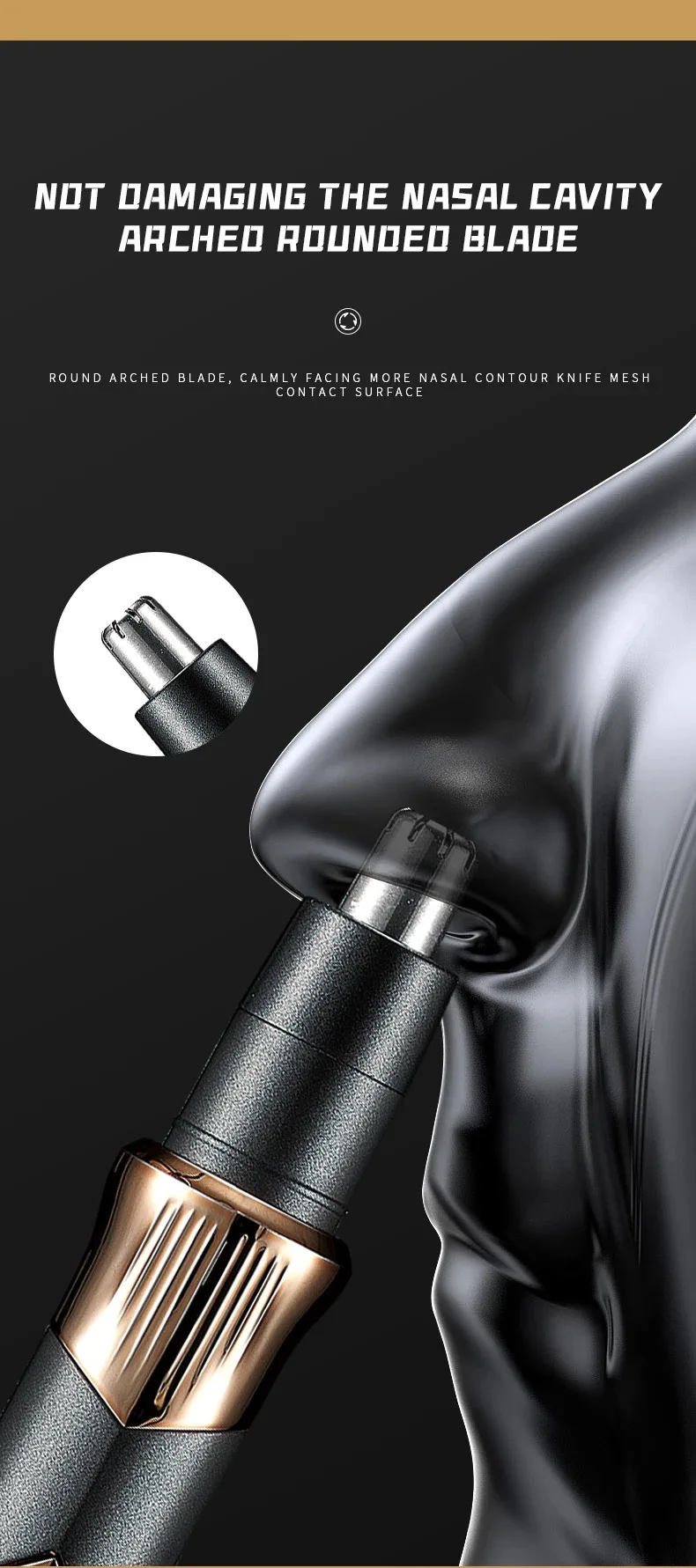 Kemei Rechargeable Electric Ear and Nose Hair Trimmer Professional Painless Eyebrow Trimmer for Men and Women TYPE-C Fast Charge