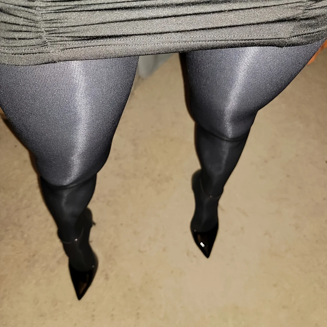 Luxury Oil Gloss Stockings for Women, Solid Color Pantyhose, Knit Thick Fabric, Back Seam, Elegant & Sexy
