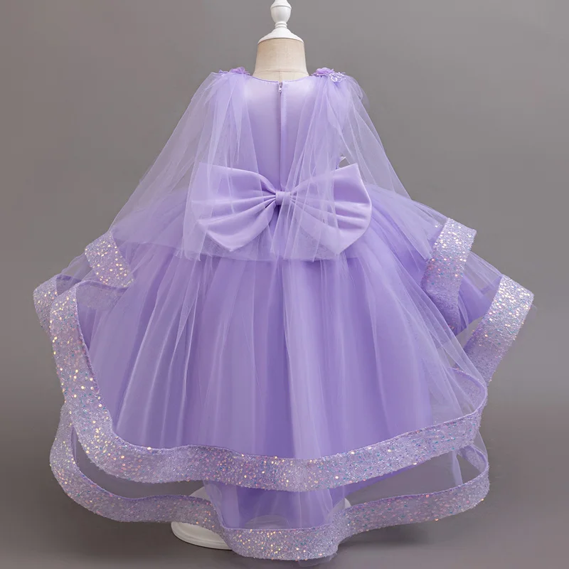 3-10 Years Teenagers Girls Dress Sequins Sleeveless Kids Wedding Dresses Birthday Party Performance Costumes For Girl