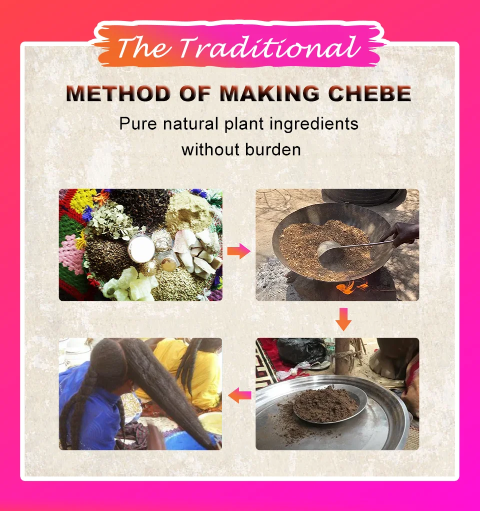 100% Chebe Powder Natural Ingredients Promotes Strong and Healthy Hair Strengthens Fast Hair Regrowth Anti Hair Loss Treatment