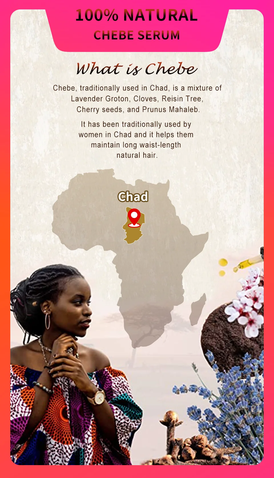 100% Chebe Powder Natural Ingredients Promotes Strong and Healthy Hair Strengthens Fast Hair Regrowth Anti Hair Loss Treatment