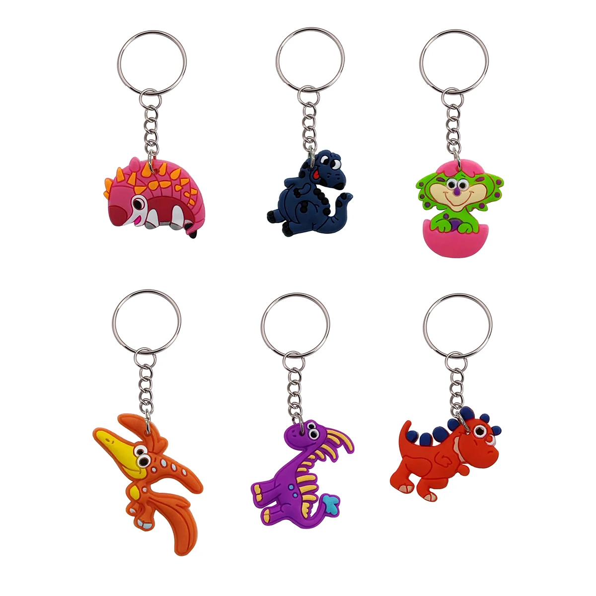 36pcs Cartoon Animal Key Chain, Mini Cute Dinosaur Keyring Classroom Prizes,ornament Purse Bag Handbag ,Birthday Party Favors