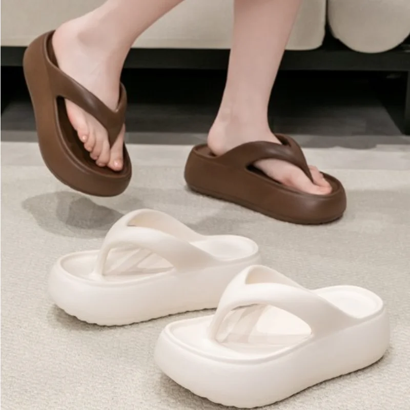 Popular Chunky Platform Clip Toe Sandals 2025 Women New Thick Bottom Slip On Silppers EVA Anti-odorant Sandalias De Mujer 5cm