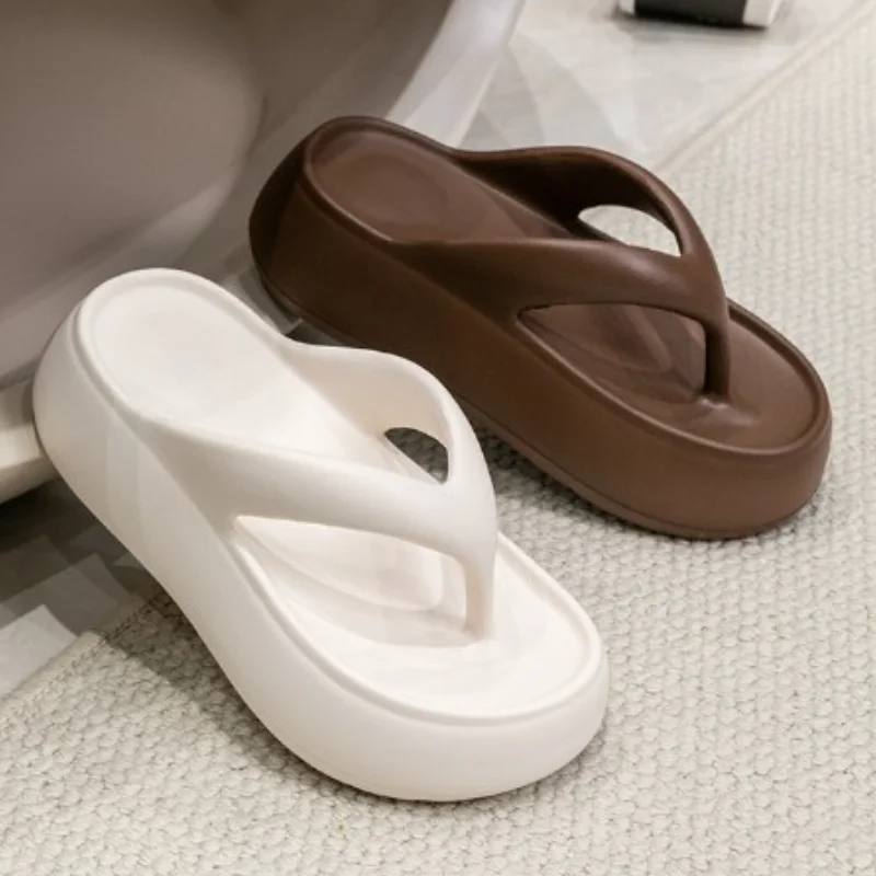 Popular Chunky Platform Clip Toe Sandals 2025 Women New Thick Bottom Slip On Silppers EVA Anti-odorant Sandalias De Mujer 5cm
