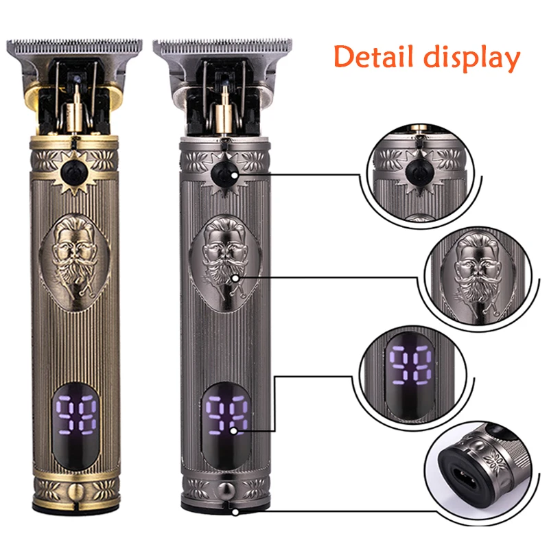 T9 Carving Hair Clipper Professional Hair Cutting Machine Barber Rechargeable Hair Trimmer Metal Haircut Machine Clipper for Men