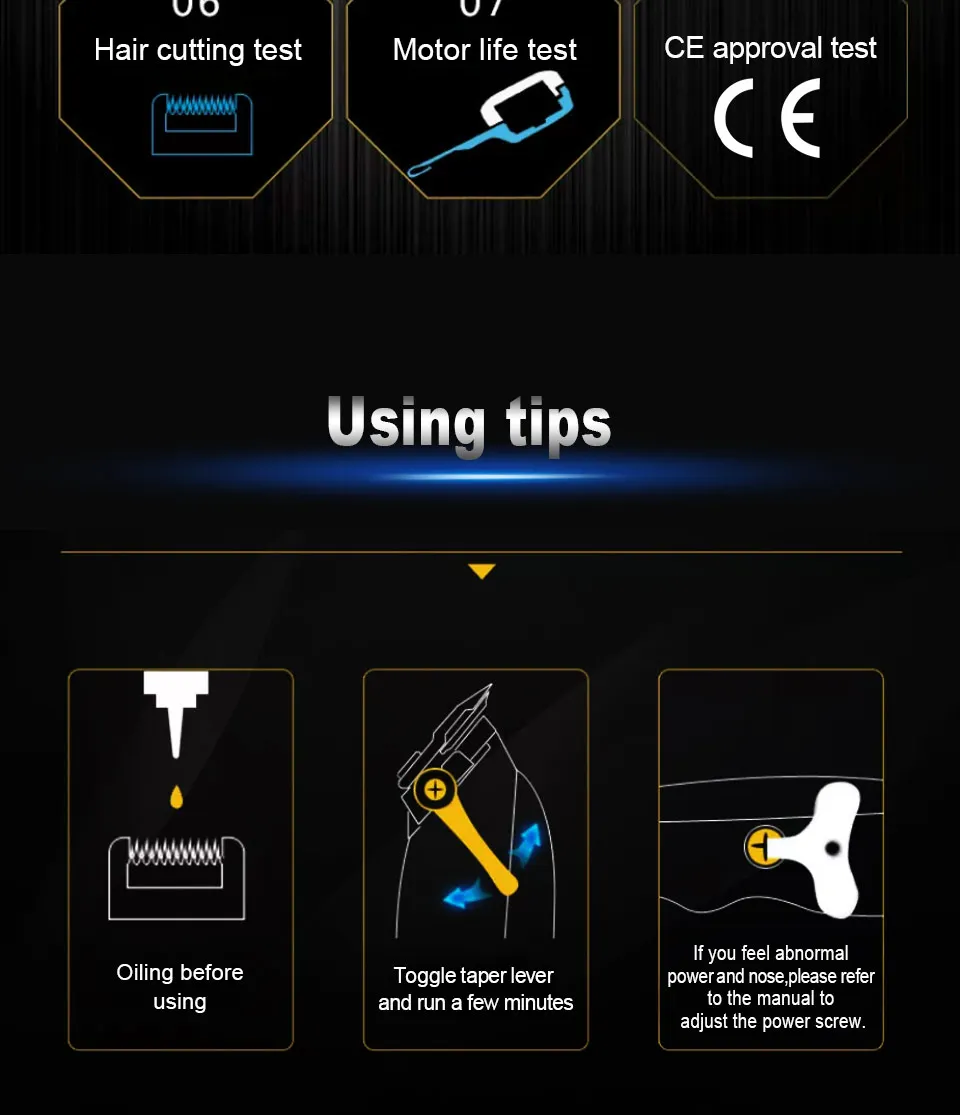 Adjustable Professional Corded Hair Clipper Hair Trimmer For Men 10W Electric Powerful Barber Shop Haircut Machine Tapering