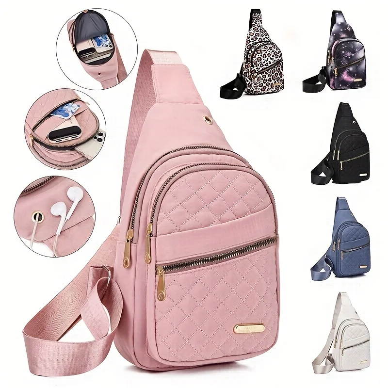 Lightweight & Comfortable Quilted Crossbody Chest Bag, Perfect for Daily Use, Casual Outings & Travel Women Sling Shoulder Purse