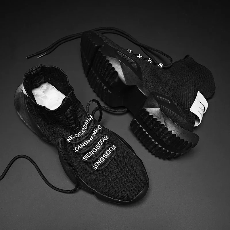 YRZL Men's High Top Mesh Sneakers Lightweight Breathable Fashion Casual Walking Shoes for Men Comfortable Running Shoes for Men