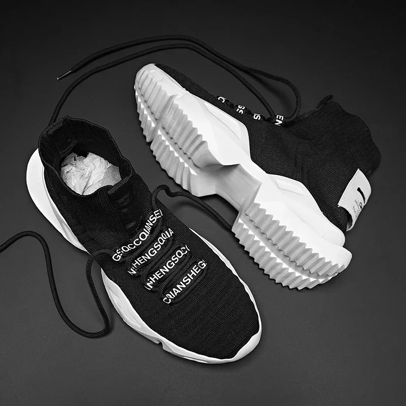 YRZL Men's High Top Mesh Sneakers Lightweight Breathable Fashion Casual Walking Shoes for Men Comfortable Running Shoes for Men