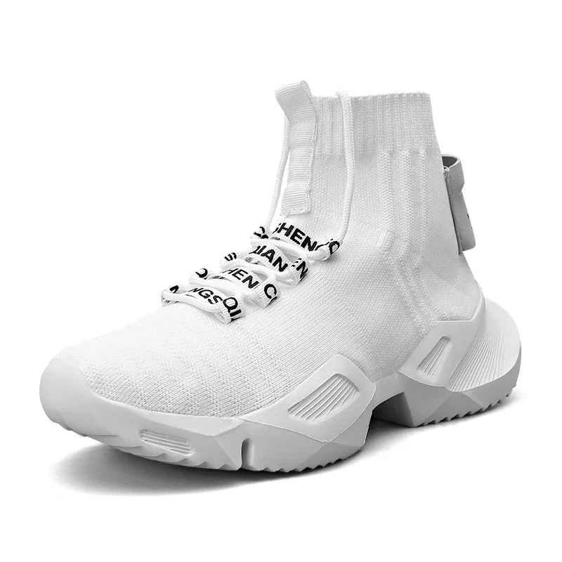 YRZL Men's High Top Mesh Sneakers Lightweight Breathable Fashion Casual Walking Shoes for Men Comfortable Running Shoes for Men