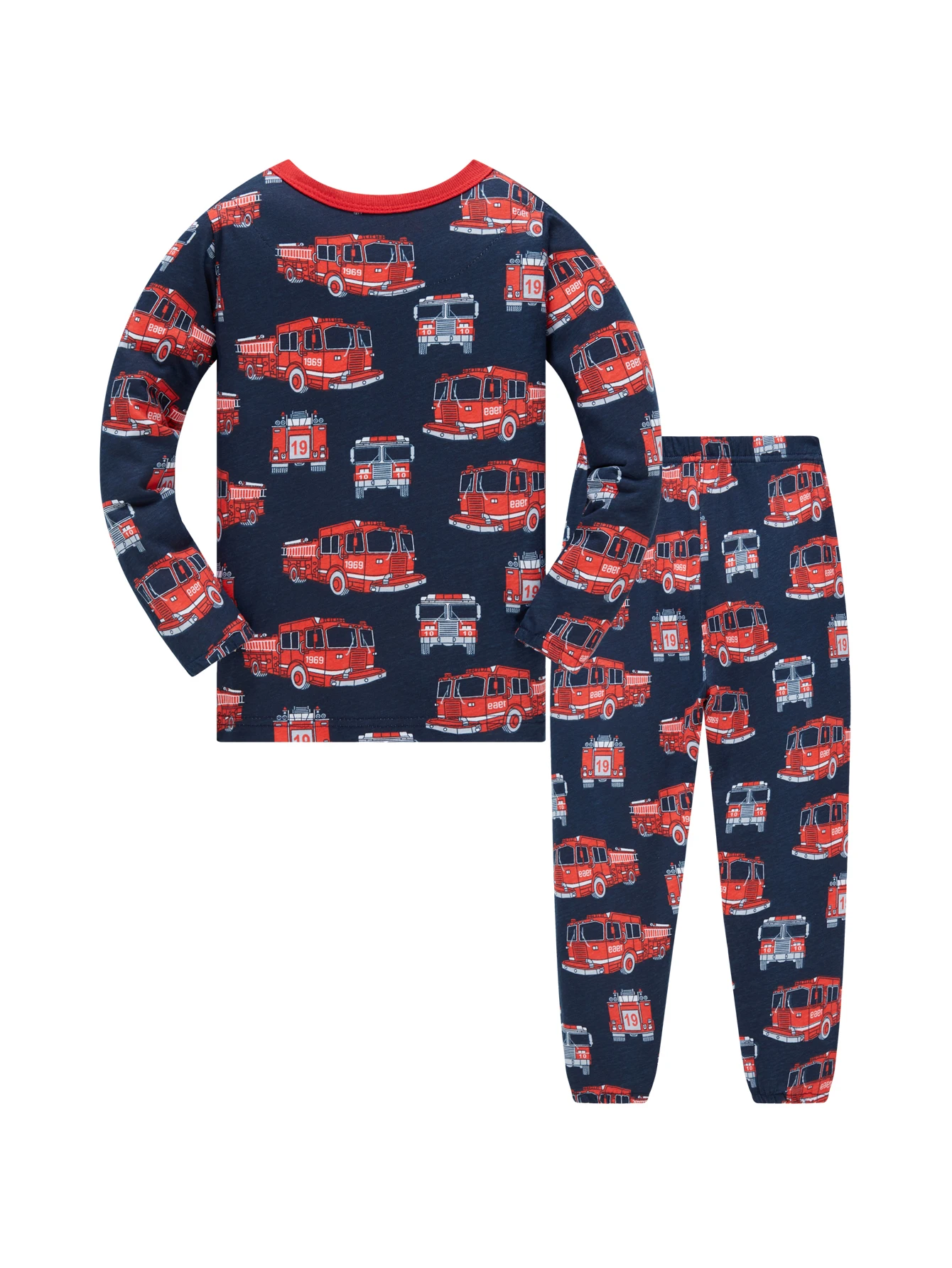 100% Cotton Children's Pajama Set 1-8 Year Old Boys and Girls Full Print Cartoon Pajama 2ps Comfortable Long Sleeve Home Suit