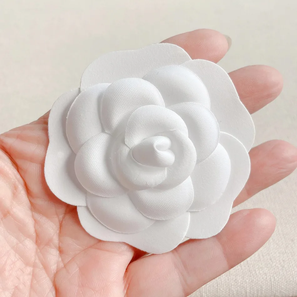 10pcs/bag Size 7.5cm White . Flower Sticker Brooches -- Decoration for Gift box, Paty Wedding