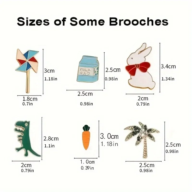 30pcs Cartoon Brooches Enamel Pins Retro Punk Dark Color Collar Corsage Shirt Hat Jacket Pin Badge Cartoon Bag Metal Pins Sets