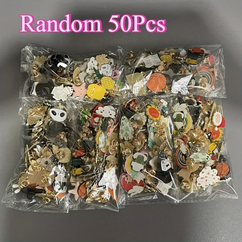 30pcs Cartoon Brooches Enamel Pins Retro Punk Dark Color Collar Corsage Shirt Hat Jacket Pin Badge Cartoon Bag Metal Pins Sets