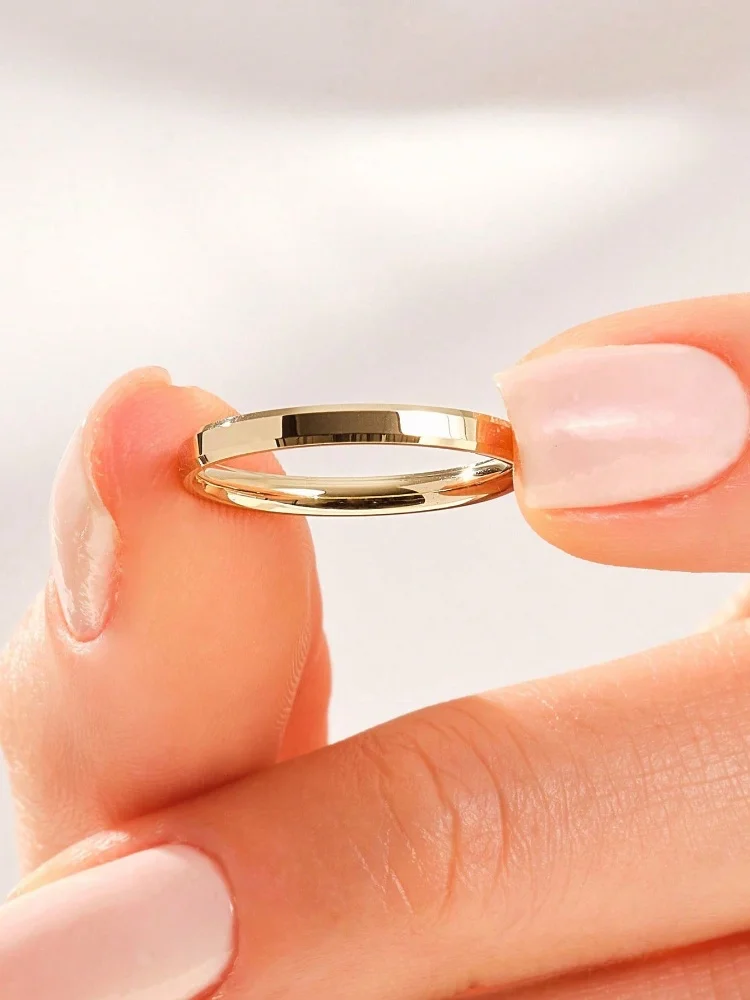 925 Sterling Silver Simple Classic Zircon 2MM Flat Aperture Ring For Women Engagement Wedding Luxury High Quality Fine Jewelry